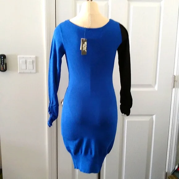 Planet Gold Asymmetrical Sweater Dress - Picture 3 of 7